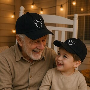 3D Puff " MOUSE " Embroidery Hat, Cotton Baseball Cap, Adjustable Strap image 4