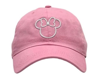 Light Pink "MOUSE" 3D Puff  Embroidery Cap, Disney Hats, Adult & Children ,Custom Hat and Thread Color,  100% Cotton