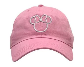 3D Puff  " MOUSE " ,Light Pink Cotton Hat , Custom Hat and Thread Color ,Adult & Child