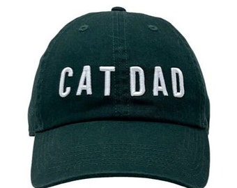 Custom Cat Dad Baseball Cap, 3D Puff Embroidery, Cotton Hat