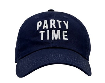 Custom "PARTY TIME" 3D Puff Embroidered Baseball Hat