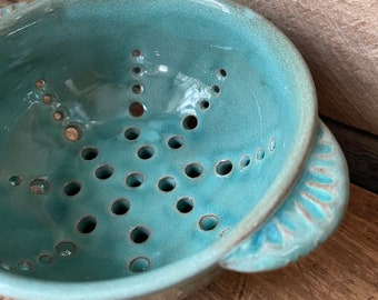 Berry Bowl Colander Strainer Stoneware Ceramic Pottery