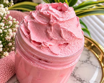 Pink Sugar Whipped Body Butter, Shea, Coconut, Almond Oil