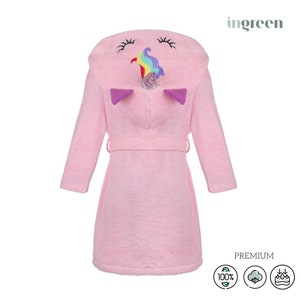 Personalized Kids Hooded Terry Bathrobe For Boys and Girls, Monogrammed Unicorn Bathrobe, Shark Bathrobe image 2