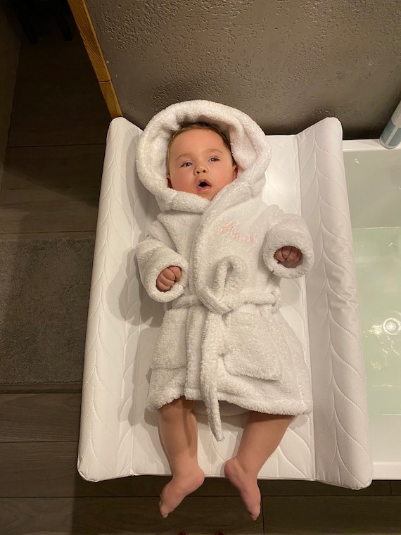 Girls Boys Baby Dressing Gown Unisex Plain Bath Robe New Kids Ages 6 - 24  Months | eBay