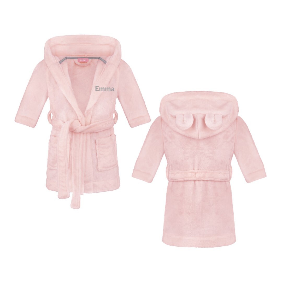 Embroidered Personalized Baby Dressing Gown Baby Bath Robe Soft With