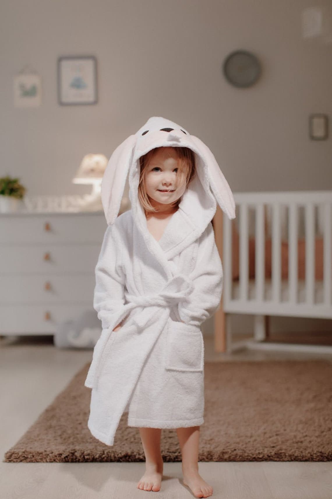 Personalized Kids Hooded Terry Bathrobe for Boys and Girls, Monogrammed