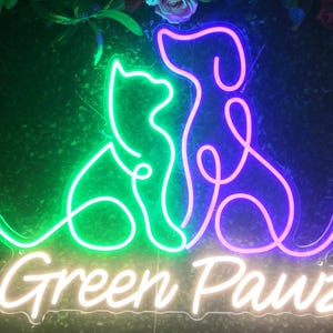 Insegna al neon personalizzata per cani, insegna al neon con luce al neon per gatti, insegna a LED personalizzata per salone per animali, nome per negozio di animali, insegna al neon per spa per animali, regalo per amanti degli animali