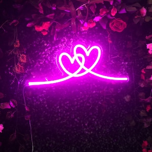 Custom Love Heart Neon Sign: Wedding Engagement Decor
