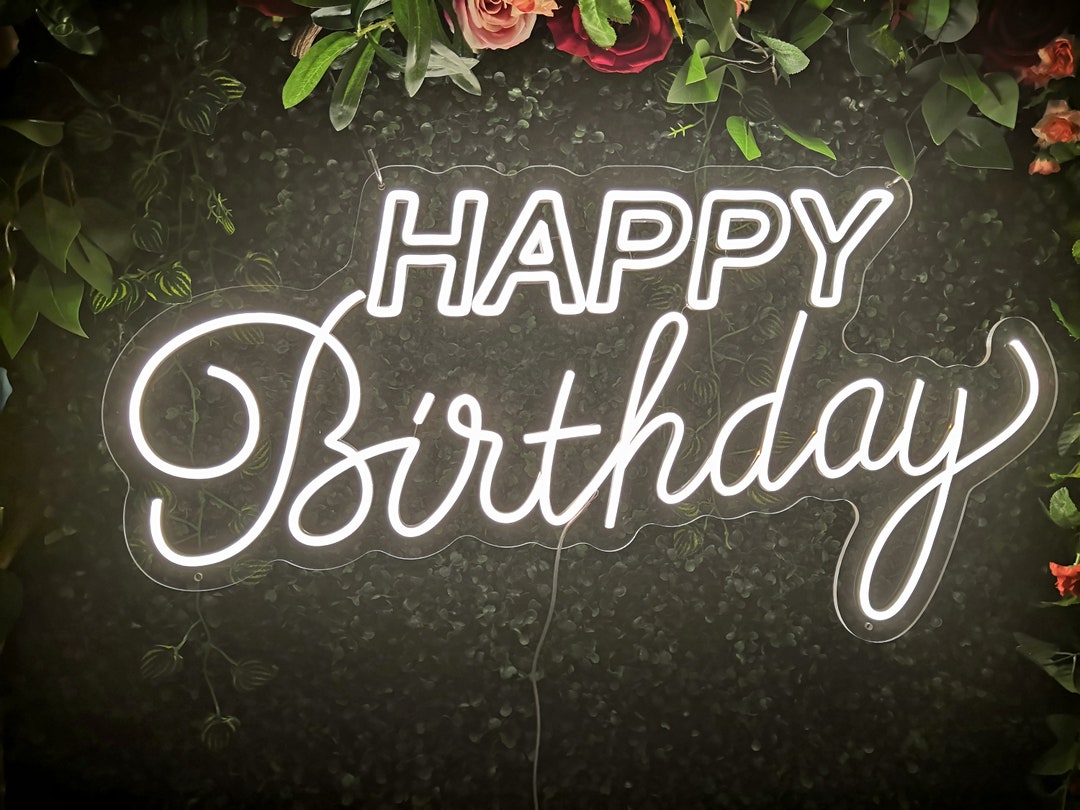 Happy Birthday Neon Light, Happy Birthday Neon Sign, Home Decor Wall