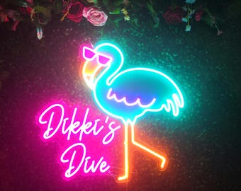 Flamingo neonreclame roze led-decor voor slaapkamer pub winkel bruiloftsfeest