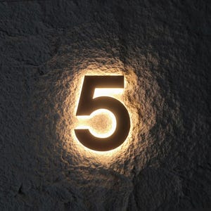 Cartello con numero civico personalizzato, numero civico a LED, targa con indirizzo personalizzato, numeri civici moderni, cartello con indirizzo orizzontale, numero civico