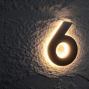 Custom LED Backlit House Number Sign - Metal Address Sign