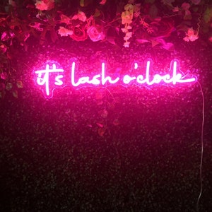 Lash Room Neon Sign Custom Neon Light Salon Bar Shop Name Neon Sign Beauty Studio Led Light Store Sign Wall Decor, It&#39;s Lash O&#39;clock Sign