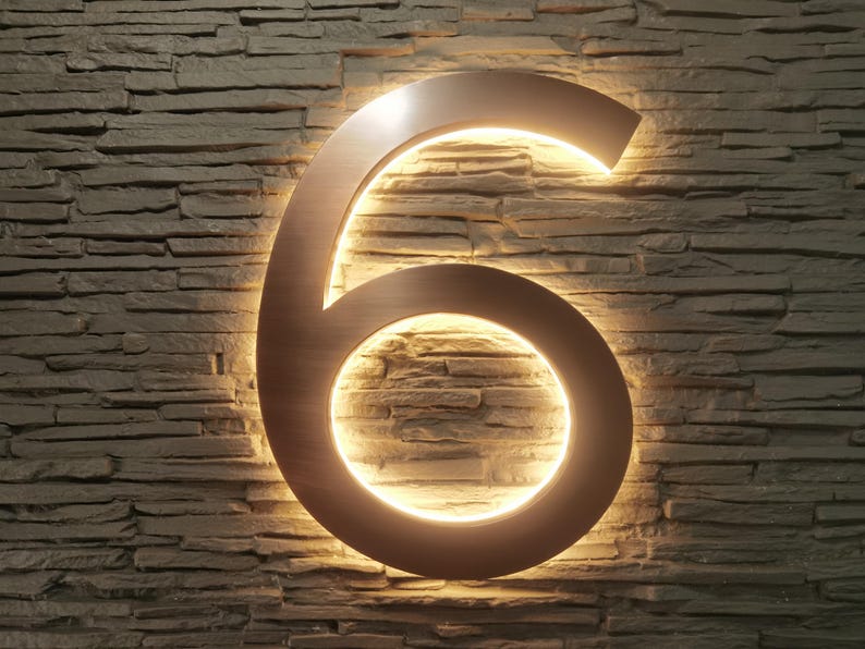Copper Led House Number, Custom Metal Numbers, Address Number Plaque ...