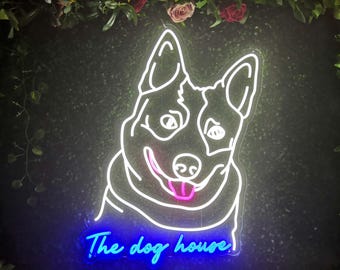Neonreclame hondenhok op maat: led-decor huisdierkennel