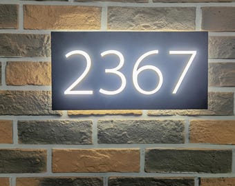 Modern led-huisnummerbord: aangepaste adresplaat