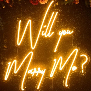 Will You Marry Me Neon Sign Wedding Neon Light Engagement Party Backdrop Wall Home Decor, Wedding Neon Sign Proposal Wall Art, Gift for Her