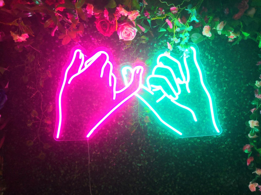 Pinky Promise Neon Sign, Hand Neon Sign, Hand Led Sign, Wedding