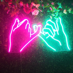 Pinky Promise Neon Sign, Hand Neon Sign, Hand Led Sign, Wedding Birthday Party Backdrop Neon Sign, Cafe Home Office Living Room Neon Light
