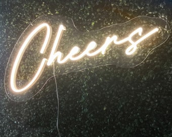 Cheers Neon Sign, Neon Sign for Wall Decor Kid Room Bar Party Wedding LED Gift Home Decor Living Room Bedroom Night Light Sign Girl Love