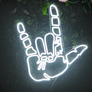 L Love You Hand Sign, Neon Sign, American Sign Language, Led Sign, Neon Light Sign, Custom LED Neon Sign, Hand Love Sign, Hand Neon Sign