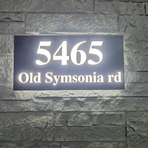 Modern LED House Number Sign: Custom Backlit Address Plaque