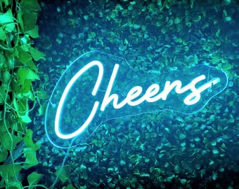 Cheers Neon Sign: LED Party Decor, Bar Sign
