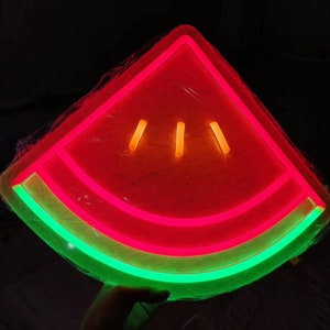 Custom Fruit Neon Sign: Watermelon LED Light, Free Dimmer