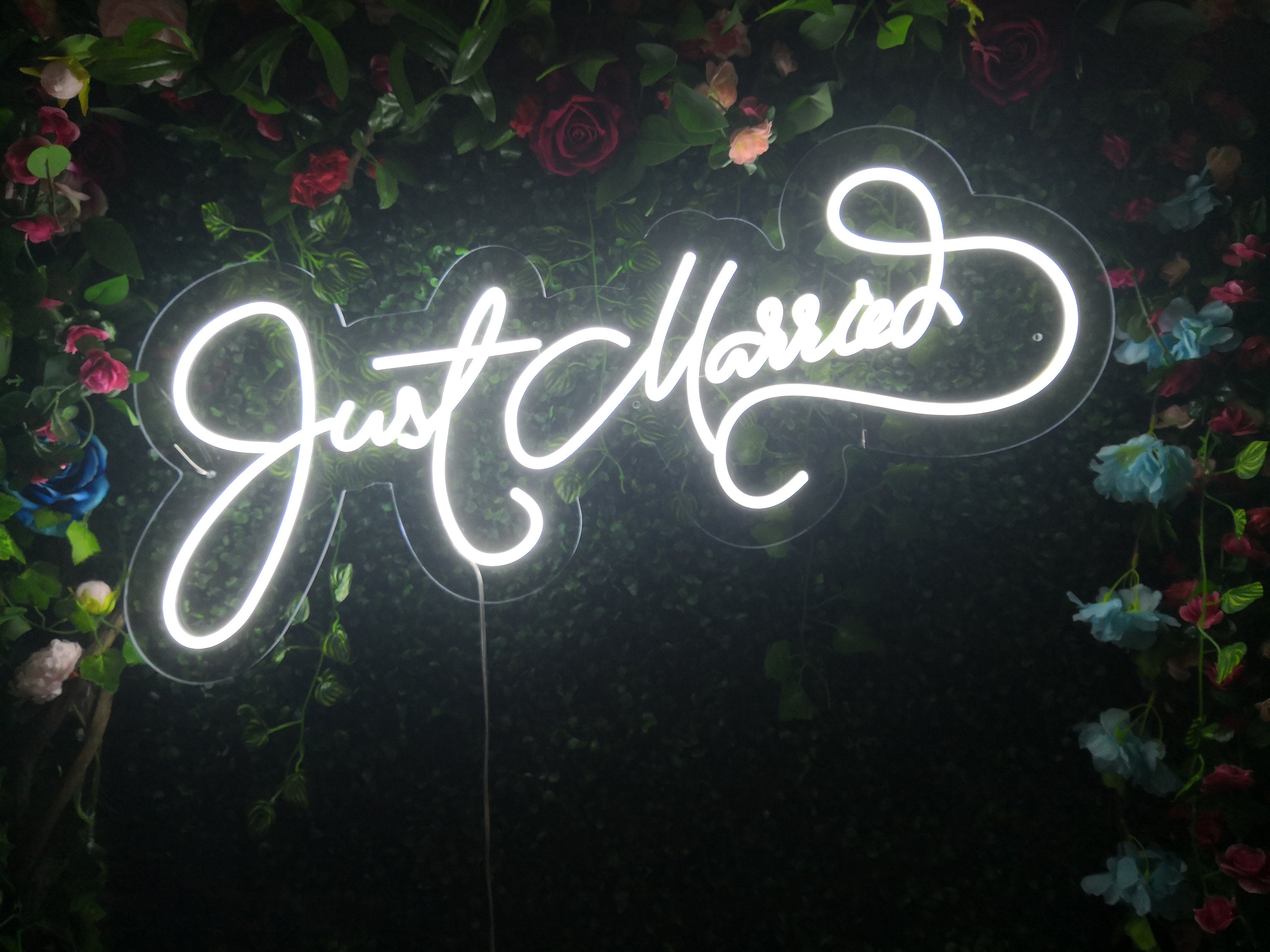 Custom Neon Sign Just Married Neon Sign Wedding Party Bride Etsy