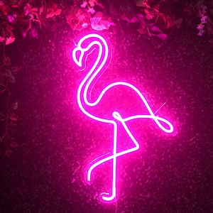 Flamingo Neon Led, Pink Flamingo Neon Light Led Neon Sign Bedroom Room Bar Decor, Wall Decor Flamingo Sign Unique Gift，Housewarming LED Gift
