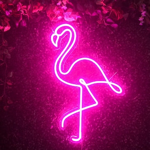 Flamingo Neon Led, Luce al Neon Rosa Flamingo Led Neon Sign Camera da Letto Bar Decor, Decorazione da Parete Flamingo Sign Regalo Unico, Regalo LED per Inaugurazione della Casa