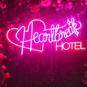 Sinal de néon personalizado coração quebrar hotel led sinais de luz de néon para o quarto decoração de casa artesanal casamento sinal de néon loja barra logotipo carta sinal