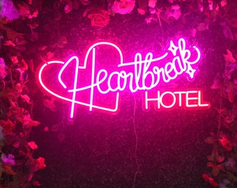 Neonreclame Heartbreak Hotel op maat: handgemaakt leddecor