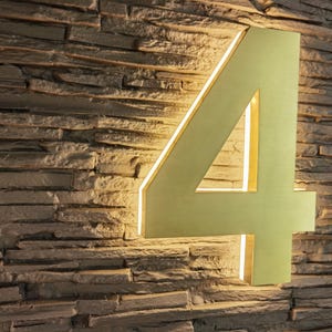 Custom LED Backlit House Number: 3D Metal Address Sign