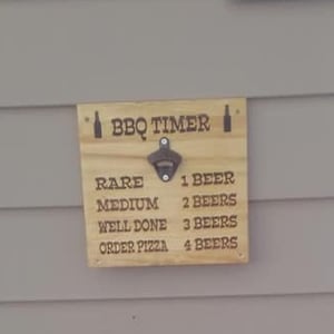 Funny BBQ sign, BBQ Timer Sign, Handcrafted Wooden Outdoor Sign, Grilling Expert Wall Hanging, Gifts For Him, Rustic Carved Outdoor Sign