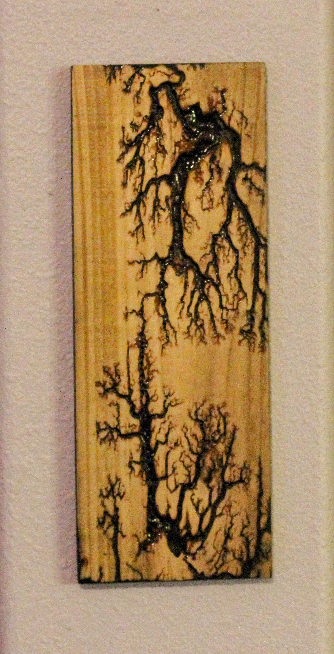 Lichtenberg Wood Burning, Rustic Wooden Wall Art, Lightning Wall Hanging, Burnt Wooden Art