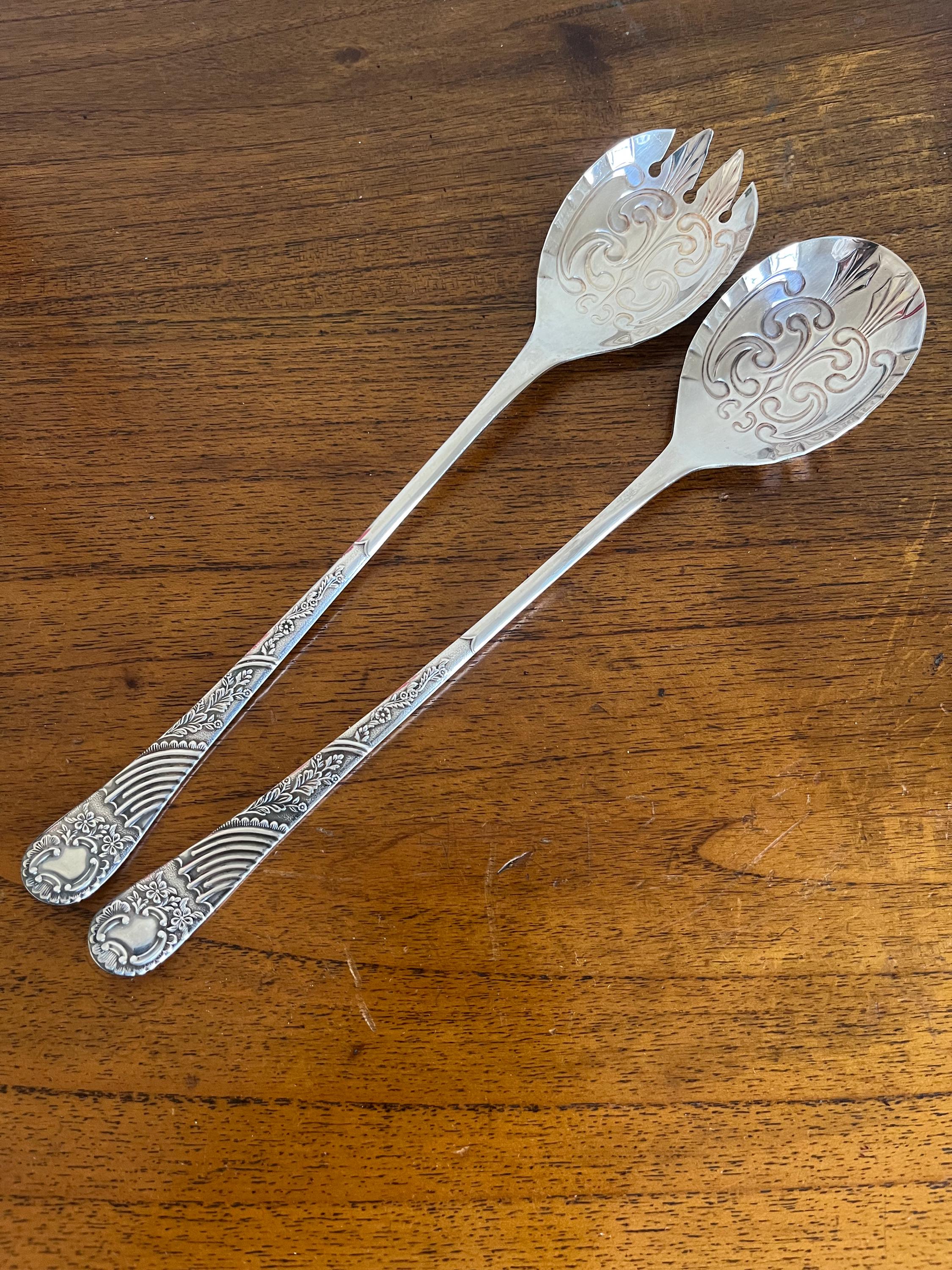 Vintage Silver Salad Servers - Etsy