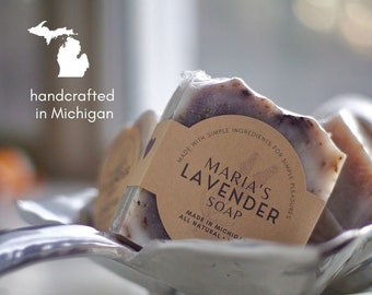 All Natural Hand Crafted Vegan Lavender Soap | Therapeutic Lavender Essential Oil | Hand Crafted Michigan Soap | Homemade | Mothers Day