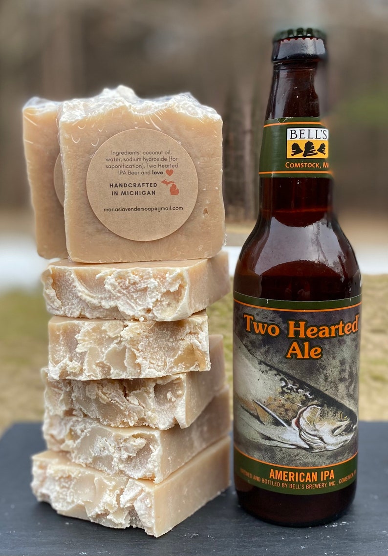 Beer Soap Michigan IPA India Pale Ale beer, Hand made with Two Hearted Ale beer. image 4