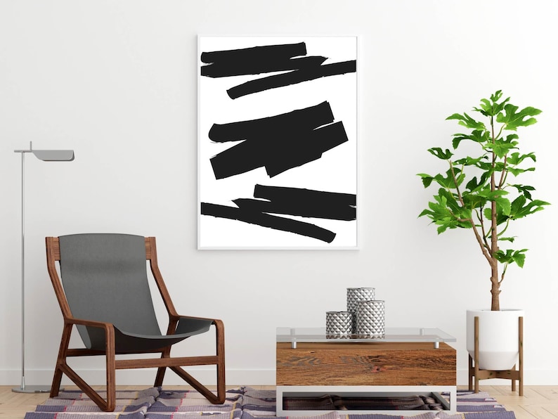 Abstract paint strokes wall art printable brush stroke Etsy