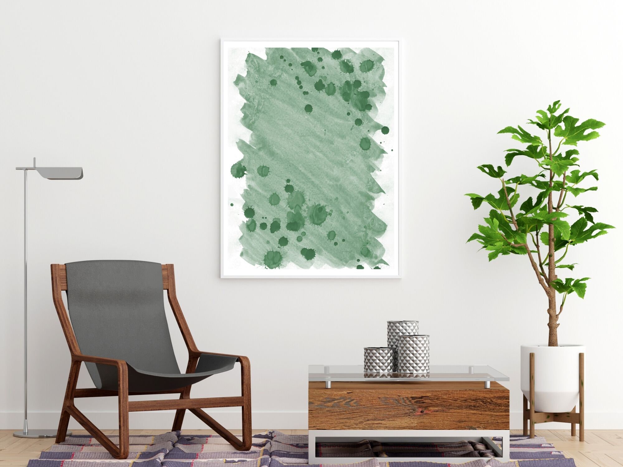 Sage green watercolor wall art print earth tone wall art Etsy