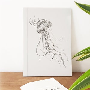 Quaderni A5 in carta riciclata - meduse