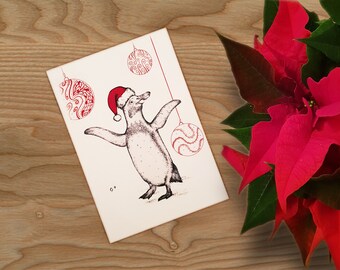 Cartolina di Natale - pinguino