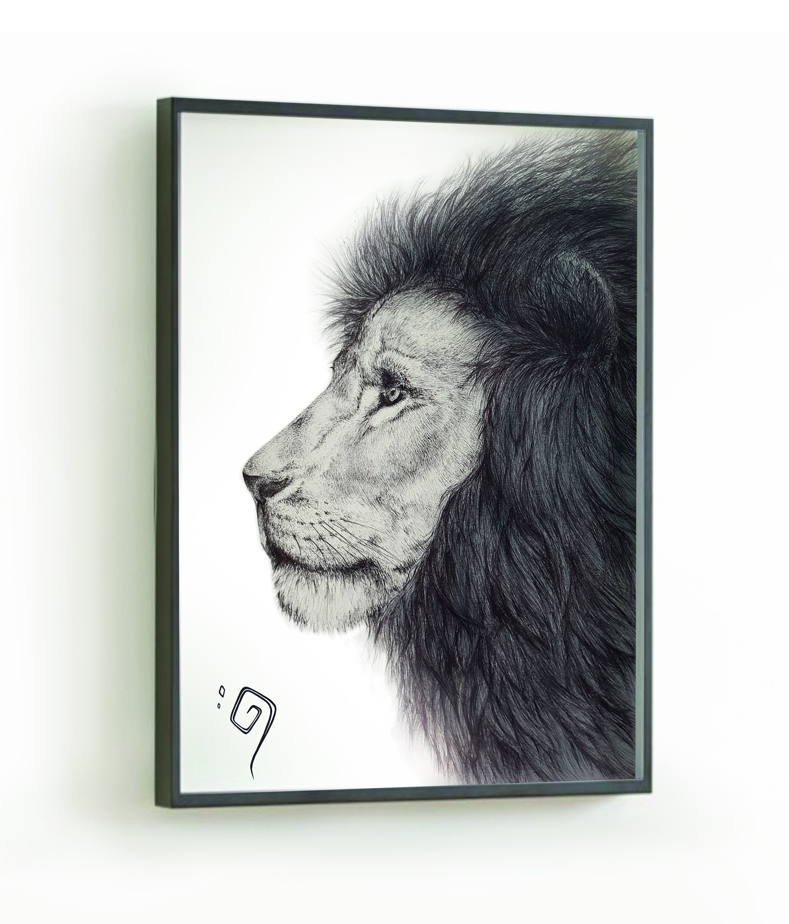 Impression Dessin Lion Fait Au Stylo Bic