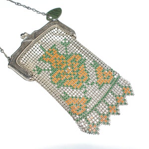Whiting & Davis Mesh Deco Purse Bag with Tag 1920s