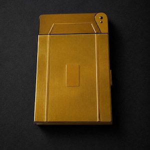Vintage Cigarette Case with Automatic Pop Up Lighter, Aladdin by Metalfield New York, Brass Mid Century Modern Tobacciana NOS No U.S. Tariff