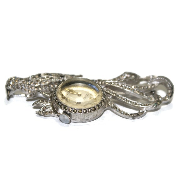 Vintage Lapel Pin Watch, Vintage Bird Pin Watch, … - image 6