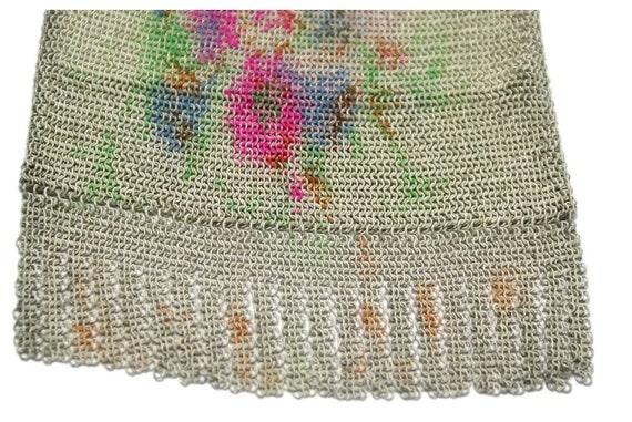 Vintage Mesh Purse, Vintage Floral Mesh Purse, Me… - image 7