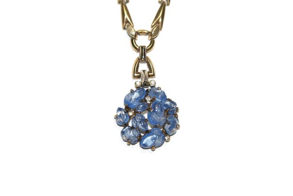 Trifari Fruit Salad Chalcedony Blue Rhinestone Nec